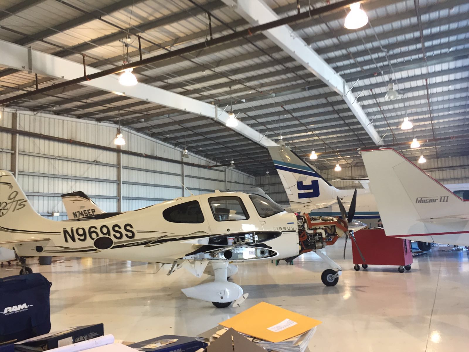 Aircraft in GAM hangar