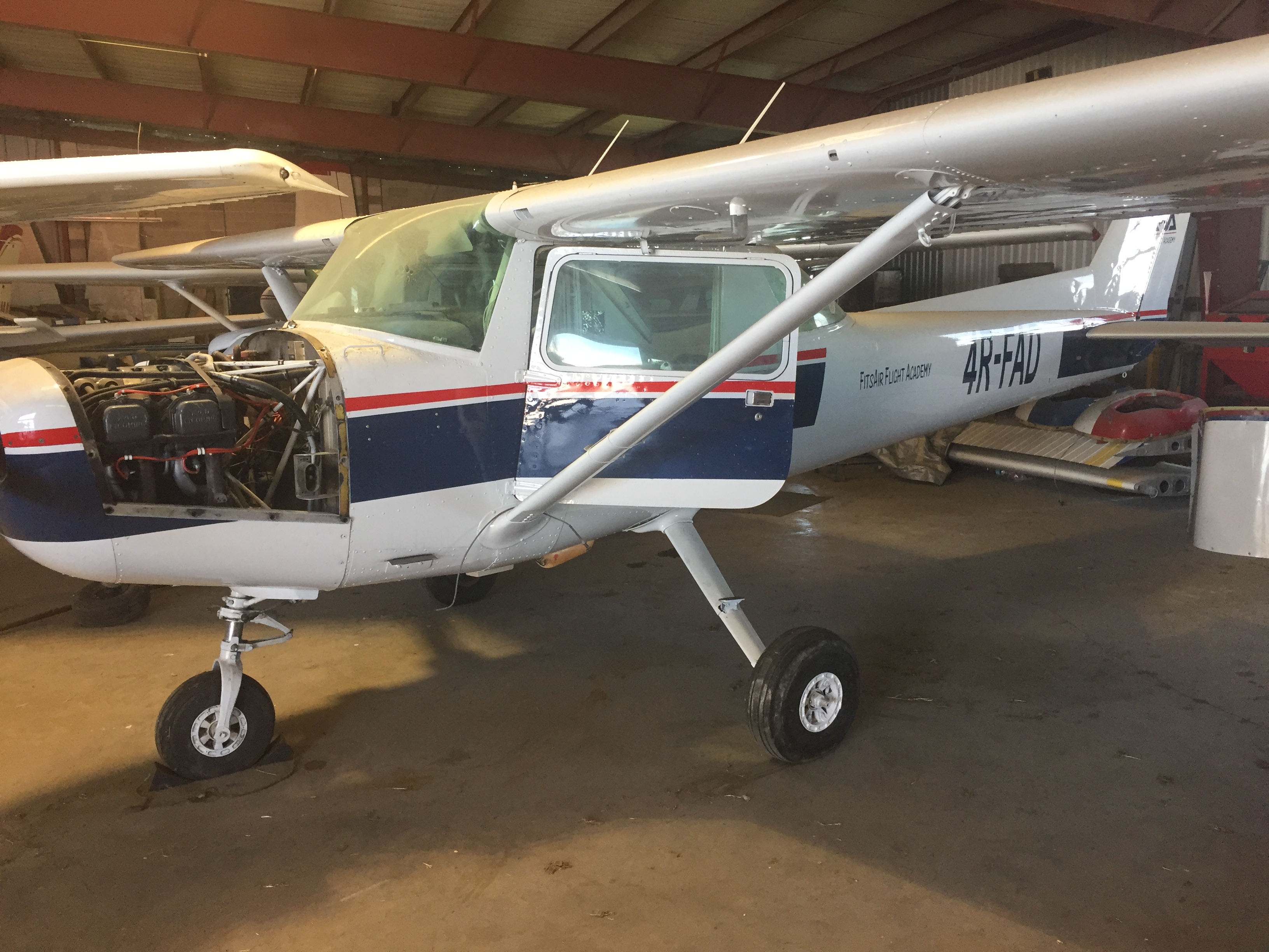 Aircraft engine with cowl open